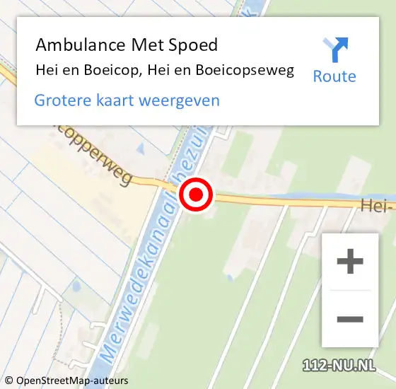 Locatie op kaart van de 112 melding: Ambulance Met Spoed Naar Hei en Boeicop, Hei en Boeicopseweg op 4 april 2015 08:32