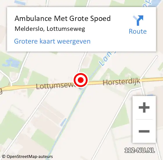 Locatie op kaart van de 112 melding: Ambulance Met Grote Spoed Naar Melderslo, Lottumseweg op 4 april 2015 08:38