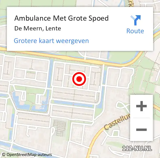 Locatie op kaart van de 112 melding: Ambulance Met Grote Spoed Naar De Meern, Lente op 4 april 2015 09:20