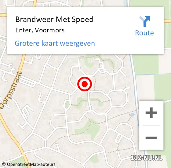 Locatie op kaart van de 112 melding: Brandweer Met Spoed Naar Enter, Voormors op 4 november 2013 06:49