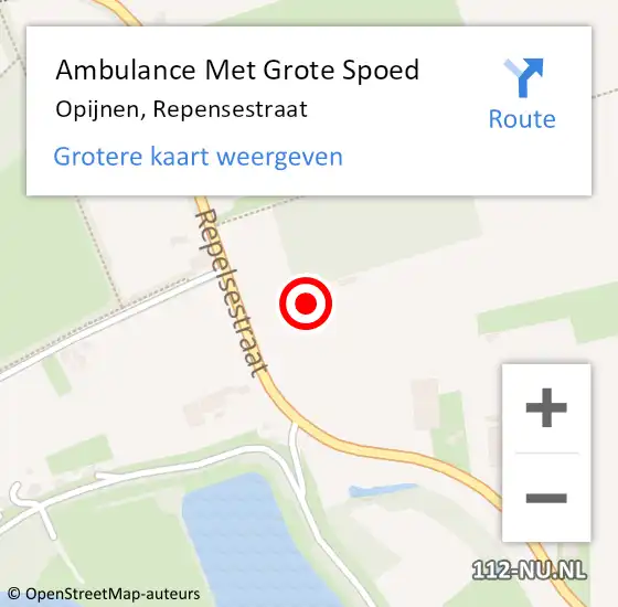 Locatie op kaart van de 112 melding: Ambulance Met Grote Spoed Naar Opijnen, Repensestraat op 4 april 2015 09:42