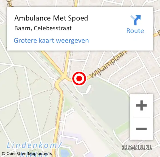 Locatie op kaart van de 112 melding: Ambulance Met Spoed Naar Baarn, Celebesstraat op 4 april 2015 11:50