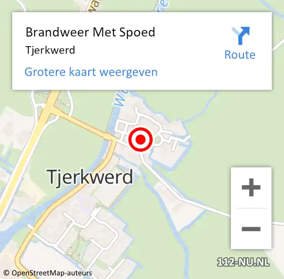 Locatie op kaart van de 112 melding: Brandweer Met Spoed Naar Tjerkwerd op 4 april 2015 12:43