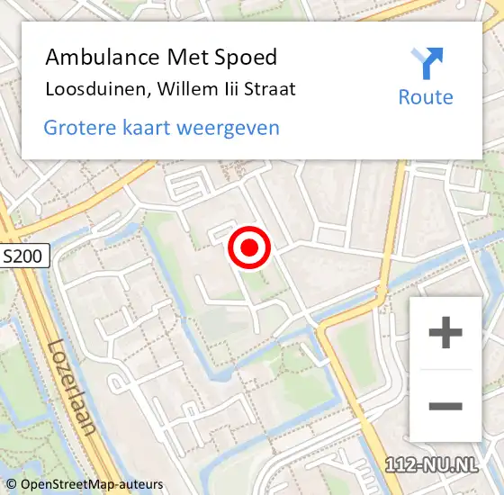 Locatie op kaart van de 112 melding: Ambulance Met Spoed Naar Loosduinen, Willem Iii Straat op 4 april 2015 13:18