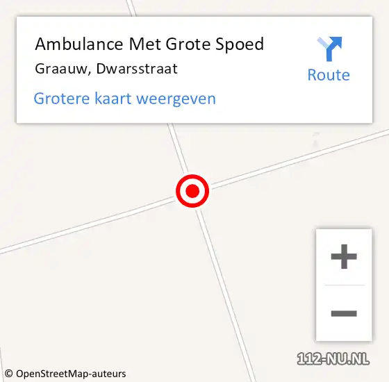 Locatie op kaart van de 112 melding: Ambulance Met Grote Spoed Naar Graauw, Dwarsstraat op 4 april 2015 13:46