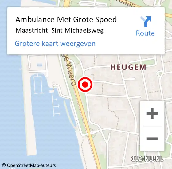 Locatie op kaart van de 112 melding: Ambulance Met Grote Spoed Naar Maastricht, Sint Michaelsweg op 4 april 2015 15:31