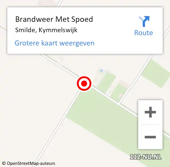 Locatie op kaart van de 112 melding: Brandweer Met Spoed Naar Smilde, Kymmelswijk op 4 april 2015 15:41