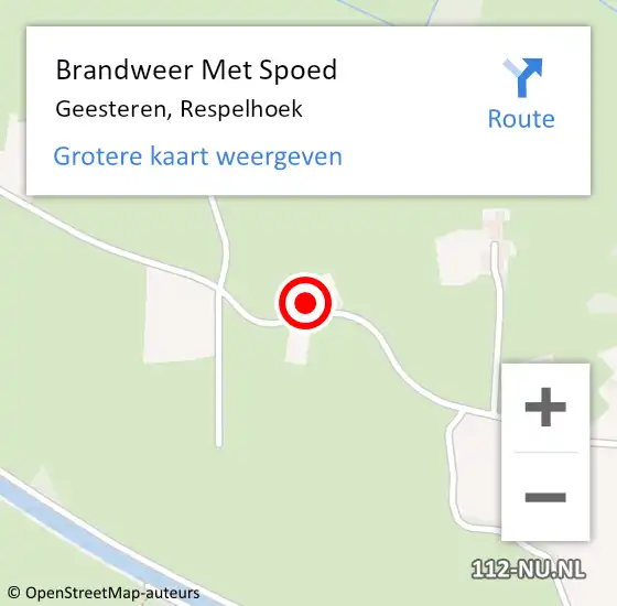 Locatie op kaart van de 112 melding: Brandweer Met Spoed Naar Geesteren, Respelhoek op 4 april 2015 15:57