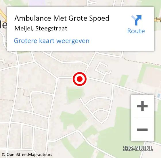 Locatie op kaart van de 112 melding: Ambulance Met Grote Spoed Naar Meijel, Steegstraat op 4 april 2015 17:33