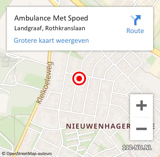 Locatie op kaart van de 112 melding: Ambulance Met Spoed Naar Landgraaf, Rothkranslaan op 4 november 2013 07:55