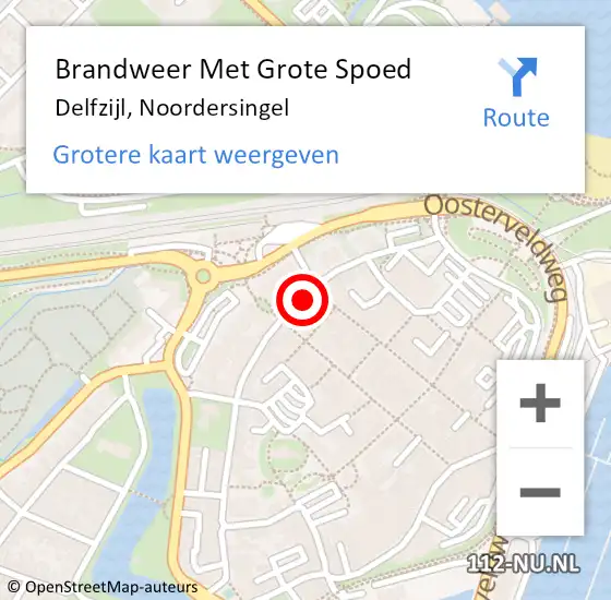 Locatie op kaart van de 112 melding: Brandweer Met Grote Spoed Naar Delfzijl, Noordersingel op 4 april 2015 20:08
