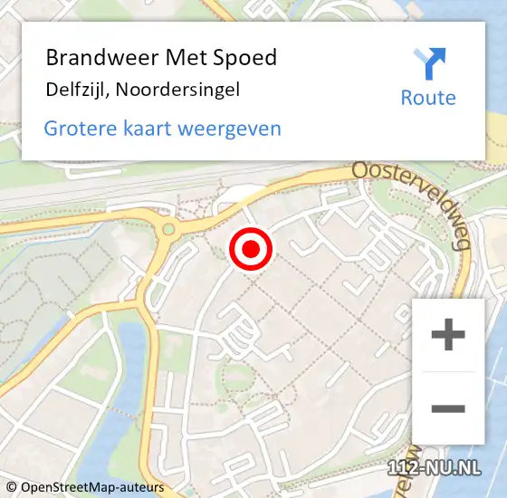Locatie op kaart van de 112 melding: Brandweer Met Spoed Naar Delfzijl, Noordersingel op 4 april 2015 20:34