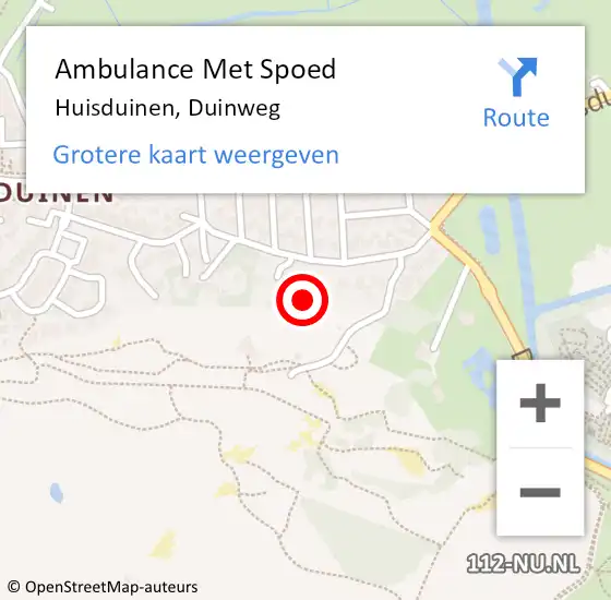 Locatie op kaart van de 112 melding: Ambulance Met Spoed Naar Huisduinen, Duinweg op 4 april 2015 21:03