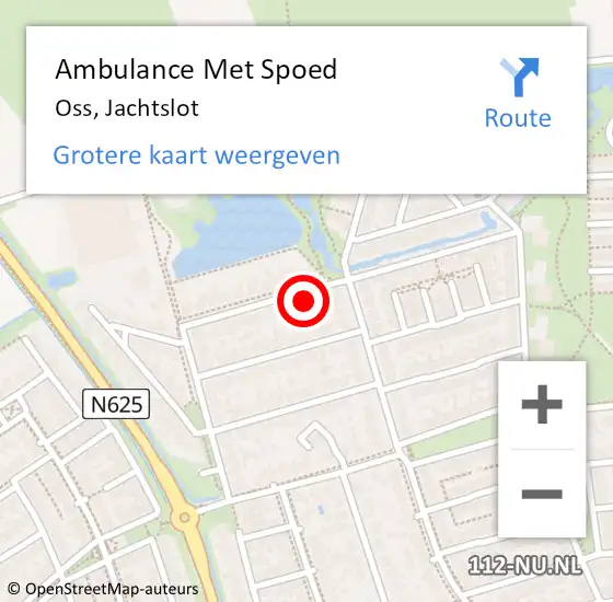 Locatie op kaart van de 112 melding: Ambulance Met Spoed Naar Oss, Jachtslot op 4 april 2015 23:50