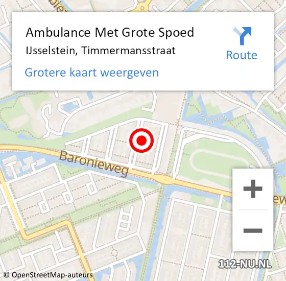 Locatie op kaart van de 112 melding: Ambulance Met Grote Spoed Naar IJsselstein, Timmermansstraat op 4 april 2015 23:55