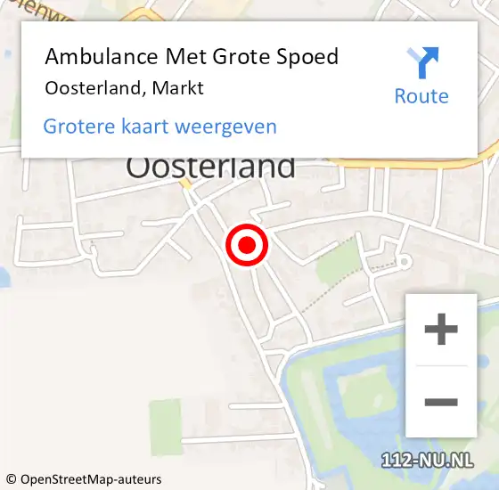 Locatie op kaart van de 112 melding: Ambulance Met Grote Spoed Naar Oosterland, Markt op 5 april 2015 00:58