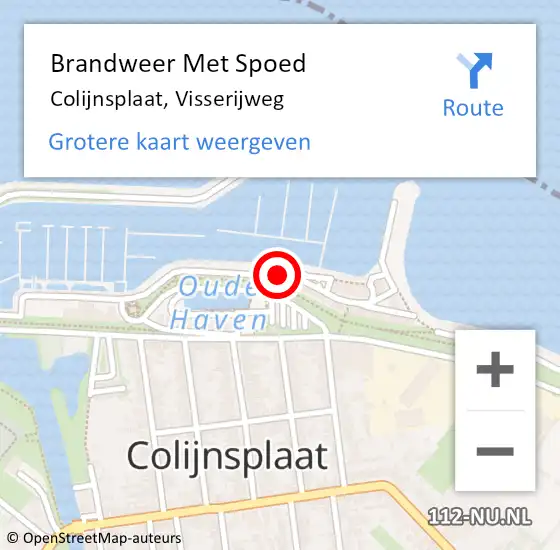 Locatie op kaart van de 112 melding: Brandweer Met Spoed Naar Colijnsplaat, Visserijweg op 11 september 2013 18:25