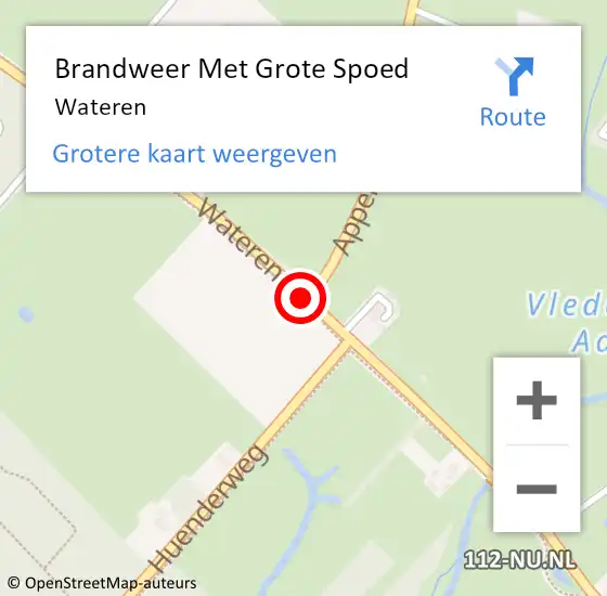 Locatie op kaart van de 112 melding: Brandweer Met Grote Spoed Naar Wateren op 5 april 2015 03:29