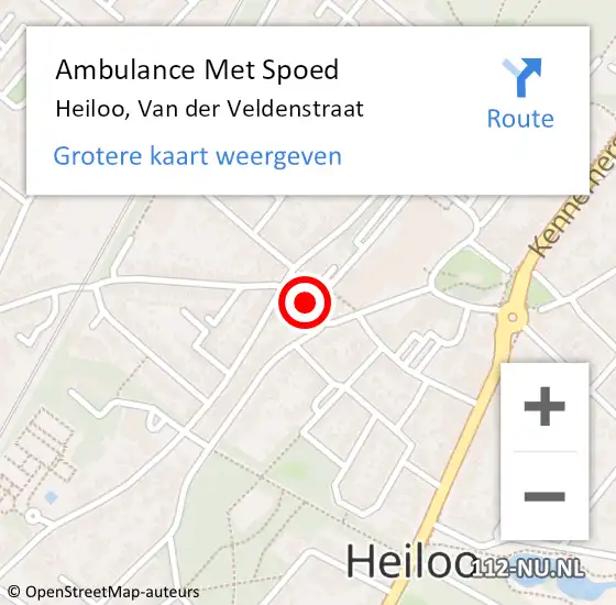 Locatie op kaart van de 112 melding: Ambulance Met Spoed Naar Heiloo, Van der Veldenstraat op 5 april 2015 03:33