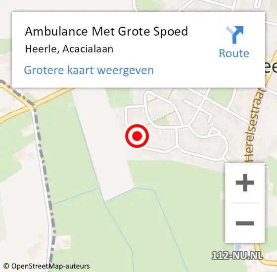 Locatie op kaart van de 112 melding: Ambulance Met Grote Spoed Naar Heerle, Acacialaan op 11 september 2013 18:27