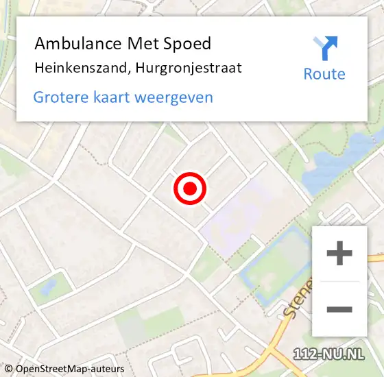 Locatie op kaart van de 112 melding: Ambulance Met Spoed Naar Heinkenszand, Hurgronjestraat op 5 april 2015 06:33