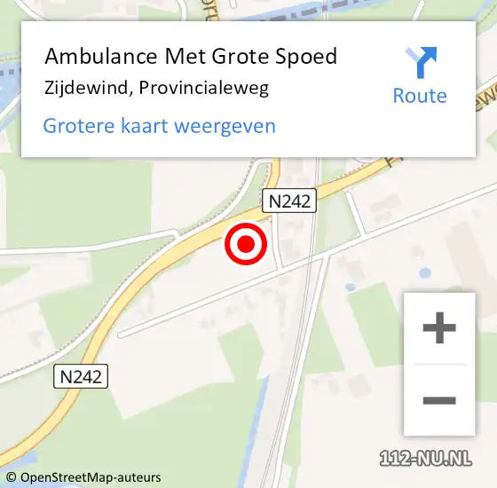 Locatie op kaart van de 112 melding: Ambulance Met Grote Spoed Naar Zijdewind, Provincialeweg op 5 april 2015 07:06