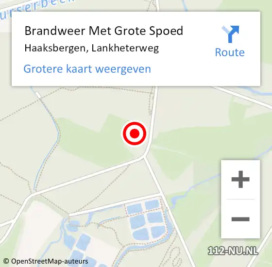 Locatie op kaart van de 112 melding: Brandweer Met Grote Spoed Naar Haaksbergen, Lankheterweg op 5 april 2015 08:03