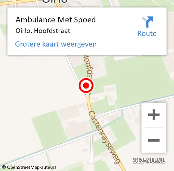 Locatie op kaart van de 112 melding: Ambulance Met Spoed Naar Oirlo, Hoofdstraat op 5 april 2015 09:05