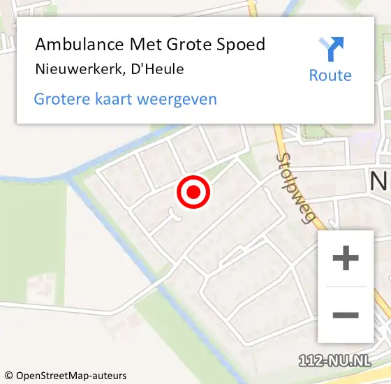 Locatie op kaart van de 112 melding: Ambulance Met Grote Spoed Naar Nieuwerkerk, D'Heule op 5 april 2015 09:42