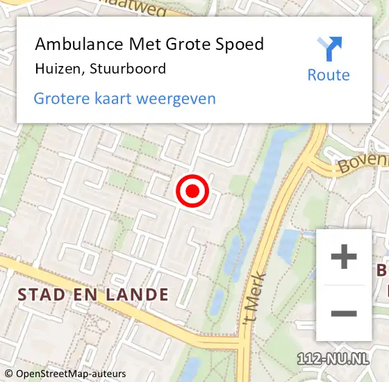 Locatie op kaart van de 112 melding: Ambulance Met Grote Spoed Naar Huizen, Stuurboord op 5 april 2015 11:25