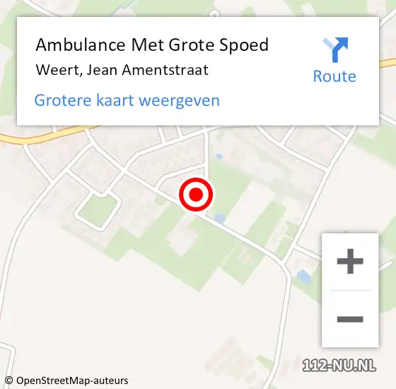 Locatie op kaart van de 112 melding: Ambulance Met Grote Spoed Naar Weert, Jean Amentstraat op 5 april 2015 11:32