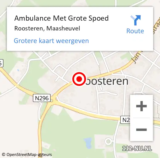 Locatie op kaart van de 112 melding: Ambulance Met Grote Spoed Naar Roosteren, Maasheuvel op 5 april 2015 11:51