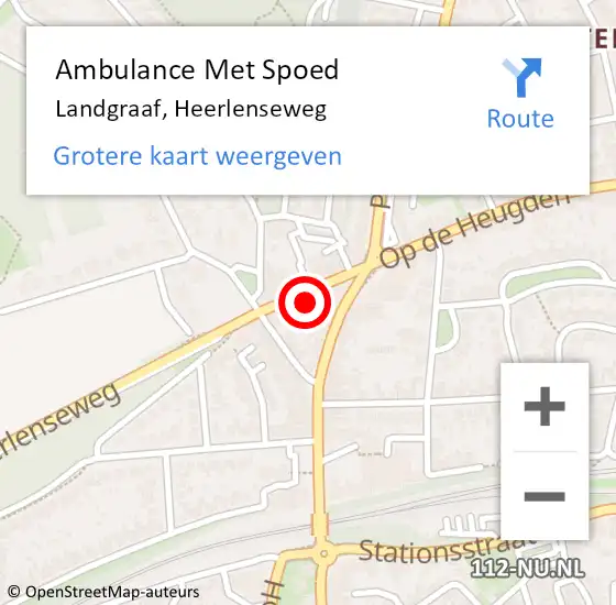 Locatie op kaart van de 112 melding: Ambulance Met Spoed Naar Landgraaf, Heerlenseweg op 5 april 2015 12:20