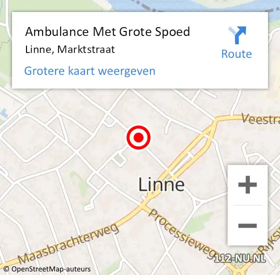 Locatie op kaart van de 112 melding: Ambulance Met Grote Spoed Naar Linne, Marktstraat op 5 april 2015 13:34