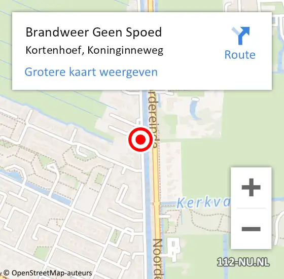 Locatie op kaart van de 112 melding: Brandweer Geen Spoed Naar Kortenhoef, Koninginneweg op 5 april 2015 13:44