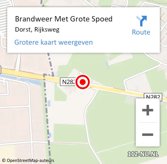 Locatie op kaart van de 112 melding: Brandweer Met Grote Spoed Naar Dorst, Rijksweg op 5 april 2015 15:50