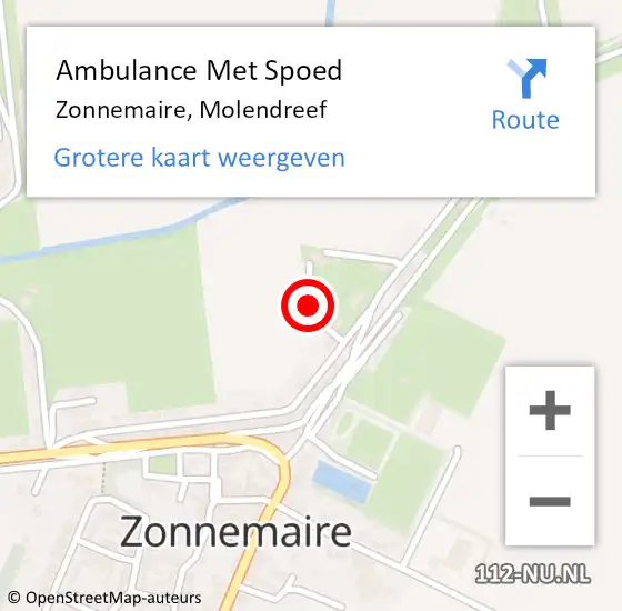 Locatie op kaart van de 112 melding: Ambulance Met Spoed Naar Zonnemaire, Molendreef op 5 april 2015 16:28