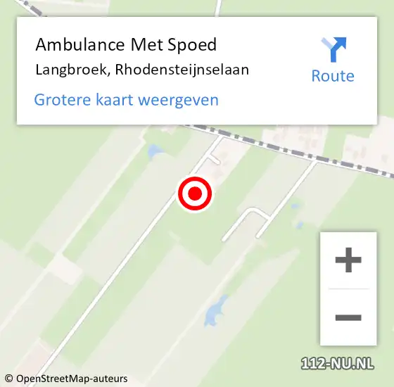 Locatie op kaart van de 112 melding: Ambulance Met Spoed Naar Langbroek, Rhodensteijnselaan op 5 april 2015 17:07