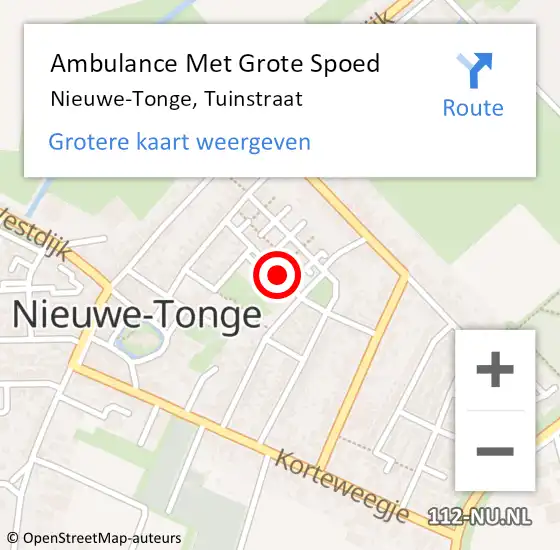 Locatie op kaart van de 112 melding: Ambulance Met Grote Spoed Naar Nieuwe-Tonge, Tuinstraat op 5 april 2015 17:24