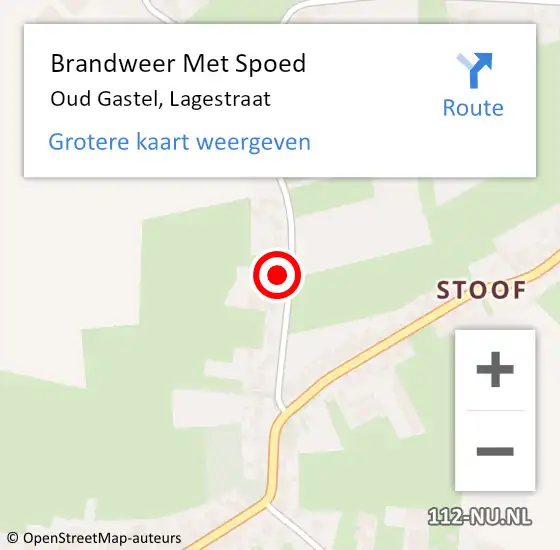 Locatie op kaart van de 112 melding: Brandweer Met Spoed Naar Oud Gastel, Lagestraat op 11 september 2013 18:35