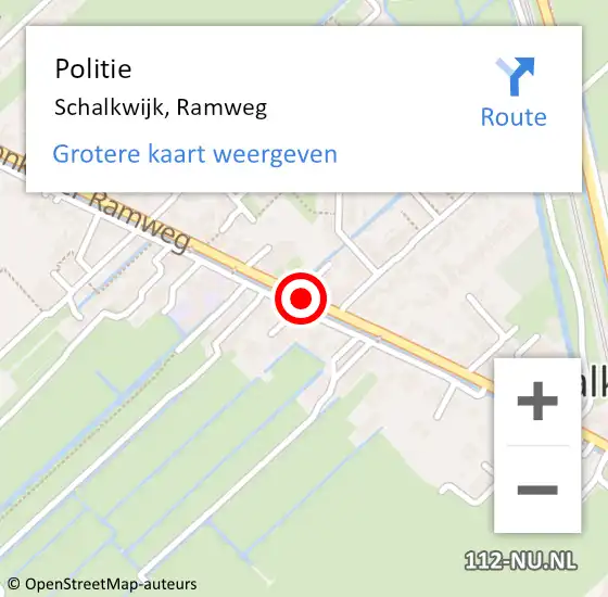 Locatie op kaart van de 112 melding: Politie Schalkwijk, Ramweg op 5 april 2015 19:03