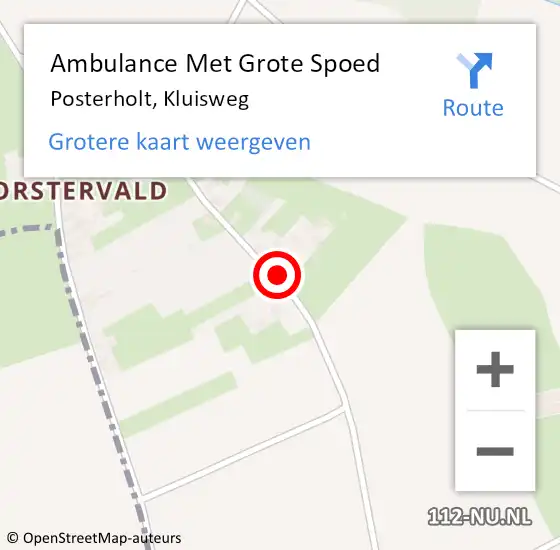 Locatie op kaart van de 112 melding: Ambulance Met Grote Spoed Naar Posterholt, Kluisweg op 5 april 2015 19:34