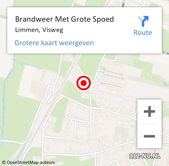 Locatie op kaart van de 112 melding: Brandweer Met Grote Spoed Naar Limmen, Visweg op 5 april 2015 20:17