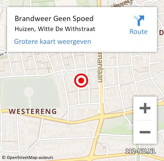 Locatie op kaart van de 112 melding: Brandweer Geen Spoed Naar Huizen, Witte De Withstraat op 5 april 2015 22:09