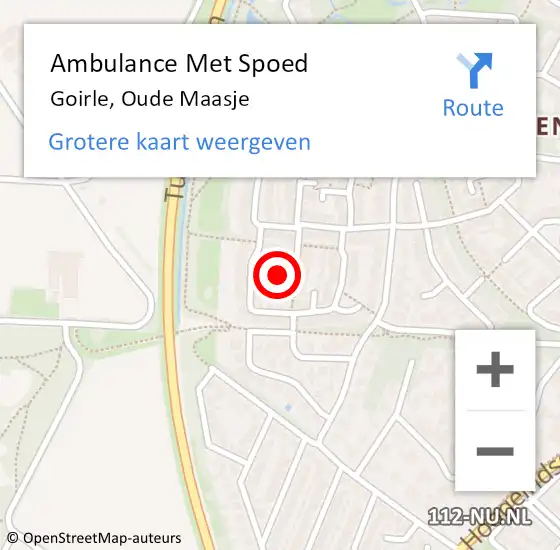 Locatie op kaart van de 112 melding: Ambulance Met Spoed Naar Goirle, Oude Maasje op 6 april 2015 04:35