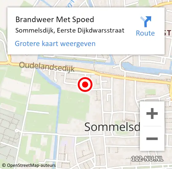 Locatie op kaart van de 112 melding: Brandweer Met Spoed Naar Sommelsdijk, Eerste Dijkdwarsstraat op 6 april 2015 06:28