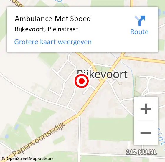 Locatie op kaart van de 112 melding: Ambulance Met Spoed Naar Rijkevoort, Pleinstraat op 6 april 2015 08:29