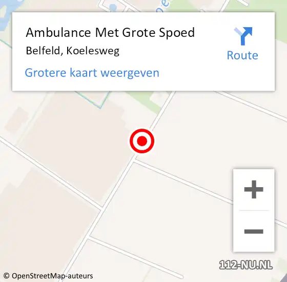 Locatie op kaart van de 112 melding: Ambulance Met Grote Spoed Naar Belfeld, Koelesweg op 6 april 2015 10:51