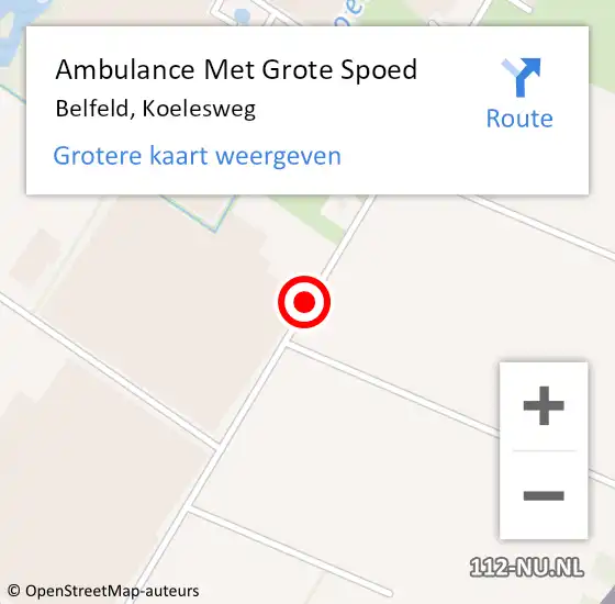 Locatie op kaart van de 112 melding: Ambulance Met Grote Spoed Naar Belfeld, Koelesweg op 6 april 2015 10:53