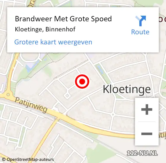 Locatie op kaart van de 112 melding: Brandweer Met Grote Spoed Naar Kloetinge, Binnenhof op 6 april 2015 10:57